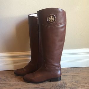Tory Burch Ashlynn Riding Boots Size 10.5 - Almond